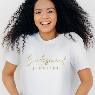 Bruidsmeisje Goud Aangepaste Naam Bachelorette T-shirt