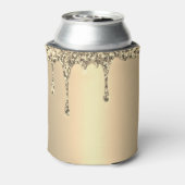 Bruidsmeisje Goud Druppel Glitter Elegante Bruilof Blikjeskoeler (Blikje Achterkant)