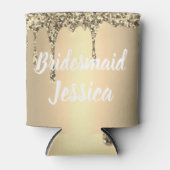 Bruidsmeisje Goud Druppel Glitters Elegante Bruilo Blikjeskoeler (Voorkant)