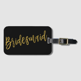Bruidsmeisje Goud Folie Bagage Label