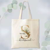 Bruidsmeisje Gouden Blad Groene Loof Monogram "S" Tote Bag