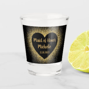 Bruidsmeisje Gouden Hart Naam Cadeaus Bruiloft Shot Glas