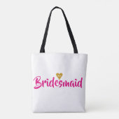 Bruidsmeisje Gouden Hart Persoonlijk Tote Bag (Achterkant)