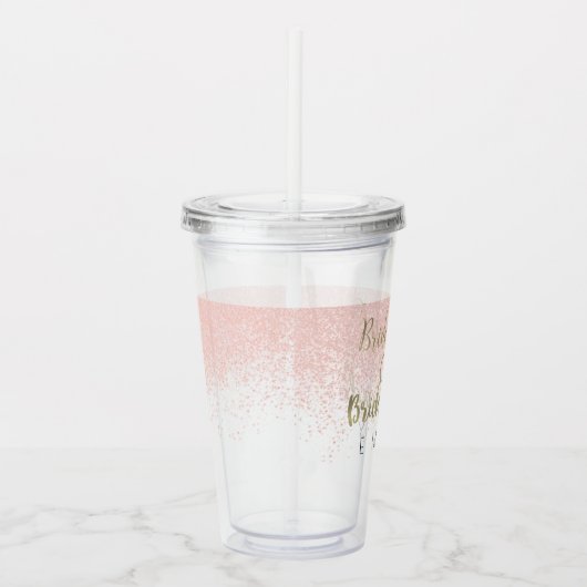 Bruidsmeisje gouden ring Logo bruiloft Vrijgezelle Acryl Drinkbeker (Rechts)