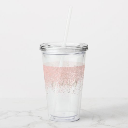 Bruidsmeisje gouden ring Logo bruiloft Vrijgezelle Acryl Drinkbeker (Achterkant)