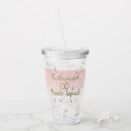 Bruidsmeisje Gouden Ring Logo Trouw Bruidsfeest Acryl Drinkbeker