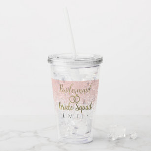 Bruidsmeisje Gouden Ring Logo Trouw Bruidsfeest Acryl Drinkbeker