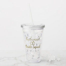 Bruidsmeisje Gouden Ring Logo Trouw Bruidsfeest Acryl Drinkbeker