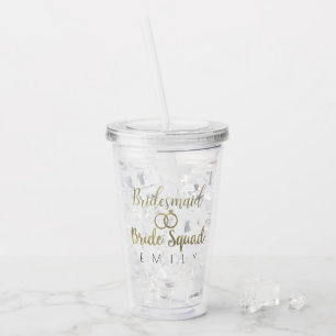 Bruidsmeisje Gouden Ring Logo Trouw Bruidsfeest Acryl Drinkbeker