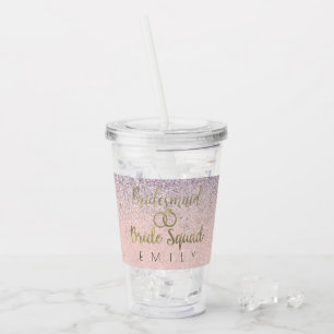 Bruidsmeisje Gouden Ring Logo Trouw Bruidsfeest Acryl Drinkbeker