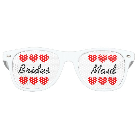 Bruidsmeisje grappige harten bachelorette party ti retro zonnebril (Voorkant)