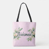 Bruidsmeisje groene bladtuinaccent tote bag (Achterkant)