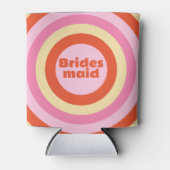 Bruidsmeisje Groovy Retro Seventies Circle Blikjeskoeler (Voorkant)