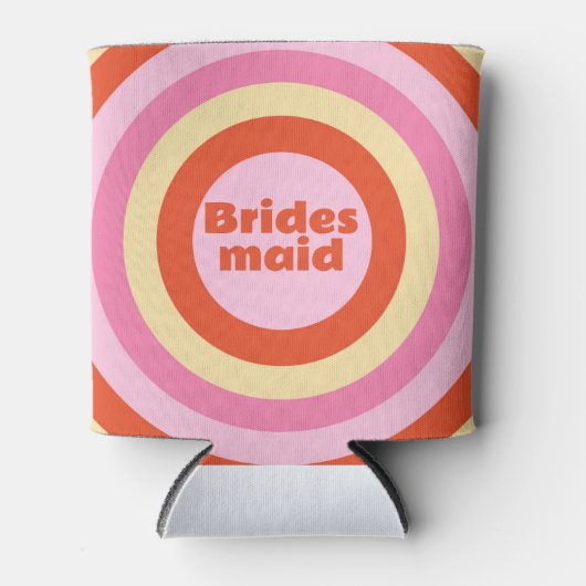 Bruidsmeisje Groovy Retro Seventies Circle Blikjeskoeler (Voorkant)