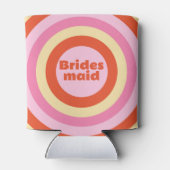 Bruidsmeisje Groovy Retro Seventies Circle Blikjeskoeler (Achterkant)