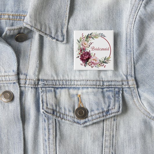 Bruidsmeisje gunstgeschenk vierkante button 5,1 cm (In situ)