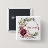 Bruidsmeisje gunstgeschenk vierkante button 5,1 cm (Voorkant /achterkant)