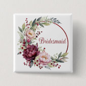 Bruidsmeisje gunstgeschenk vierkante button 5,1 cm (Voorkant)