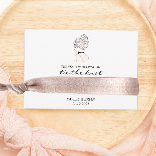 Bruidsmeisje Haarstropdas Scrunchie Houder Informatiekaartje