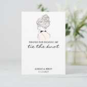 Bruidsmeisje Haarstropdas Scrunchie Houder Informatiekaartje (Staand voorkant)