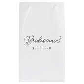 bruidsmeisje handgeschreven script aangepaste naam klein cadeauzakje (Achterkant)