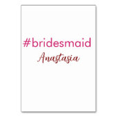 Bruidsmeisje hashtag lichtroze naam bruid stam kaart (Achterkant)