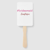 Bruidsmeisje hashtag lichtroze voeg naam bruid sta handwaaier (Achterkant)