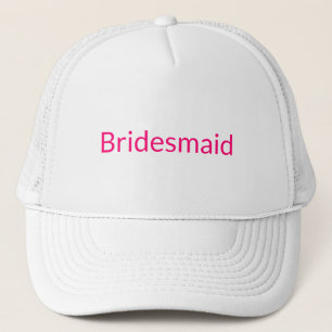 Bruidsmeisje heet roze fuchsia wit minimalistisch  trucker pet