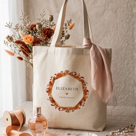 Bruidsmeisje herfst bloemen tote bag
