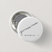 Bruidsmeisje Huwelijk Bruidsjonker Script Eenvoudi Ronde Button 3,2 Cm (Voorkant /achterkant)