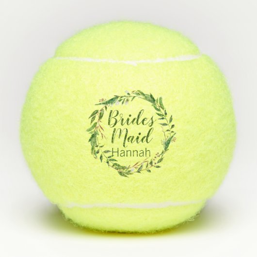 Bruidsmeisje Huwelijks Cadeau met Krans Tennisballen (Voorkant)