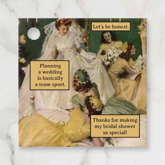 Bruidsmeisje huwelijksfeest dank u  blik bedankjes labels (Voorkant)