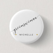 Bruidsmeisje Huwelijksfeest Script Simple Modern Ronde Button 3,2 Cm (Voorkant)