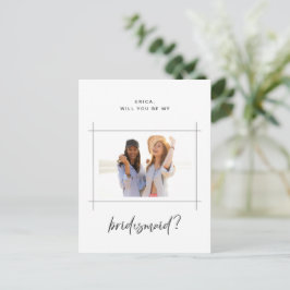 Bruidsmeisje Huwelijksfeest Voorstel Foto Ansichtk Briefkaart