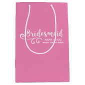 Bruidsmeisje Huwelijksgunst Naam of Monogram Schri Medium Cadeauzakje (Voorkant)