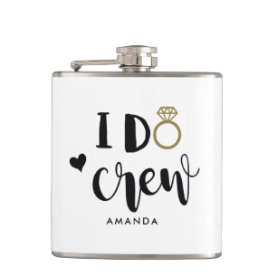 Bruidsmeisje I Do Crew Zwart en Wit Heupfles