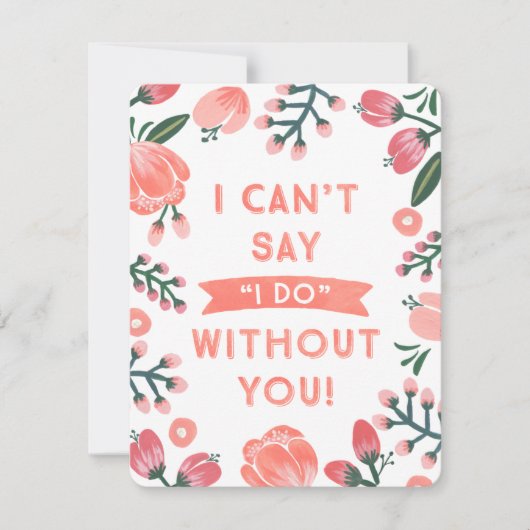 Bruidsmeisje in bloemen | Bruidsmeisje Kaart (Voorkant)