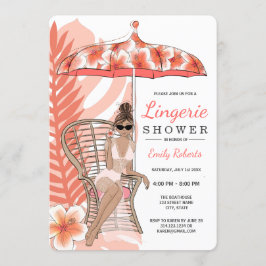 Bruidsmeisje in lingerie douche bruine bruid kaart