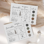 Bruidsmeisje Info Kaart, Minimalistische bruidsfee Kaart