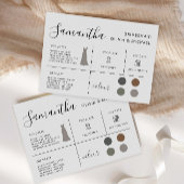 Bruidsmeisje informatie Kaart, bruidsfeest Kaart