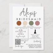 Bruidsmeisje informatie Kaart met gepersonaliseerd (Voorkant)