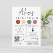 Bruidsmeisje informatie Kaart met gepersonaliseerd (Staand voorkant)