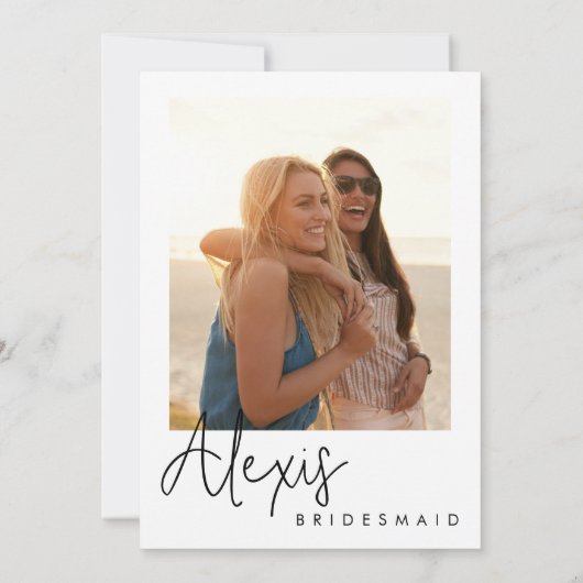 Bruidsmeisje informatie Kaart met gepersonaliseerd (Achterkant)