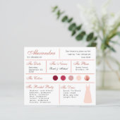 Bruidsmeisje Informatiekaart met Blush Roze Jurk (Staand voorkant)
