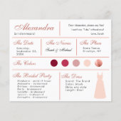Bruidsmeisje Informatiekaart met Blush Roze Jurk (Voorkant)