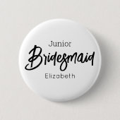 Bruidsmeisje Junior Zwart Wit Trouwknoop Ronde Button 5,7 Cm (Voorkant)