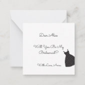 bruidsmeisje jurk, polka dot patroon notitiekaartje (Achterkant)