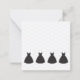 bruidsmeisje jurk, polka dot patroon notitiekaartje