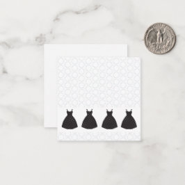 bruidsmeisje jurk, polka dot patroonnoot Kaart Notitiekaartje