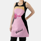 Bruidsmeisje jurk roze met roze bloem personaliser schort (Insitu)